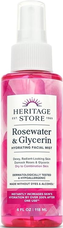HERITAGE STORE Rosewater & Glycerin Facial Mist, 4 fl oz