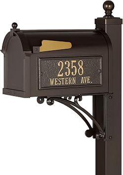 Whitehall Products Deluxe Mailbox Package, Aluminum, French Bronze - Includes Side plaques Order Form Will be with delivery