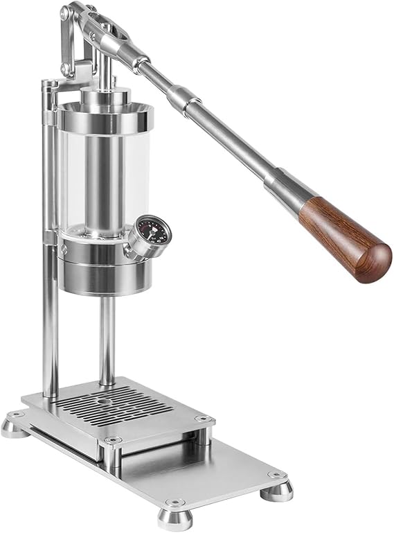 Manual Lever Espresso Maker, Hand-pressed Stainless Steel Coffee Machine with 58mm Portafilter &amp; 345ml Water Capacity, for Cappuccino, Latte, Macchiato, Home Travel