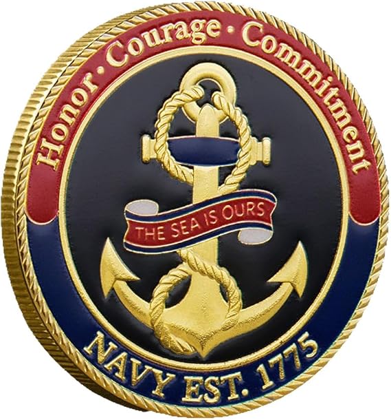 Collection of Sailor's Creed Collectible Coin Color Printing Commemorative Metal Coins