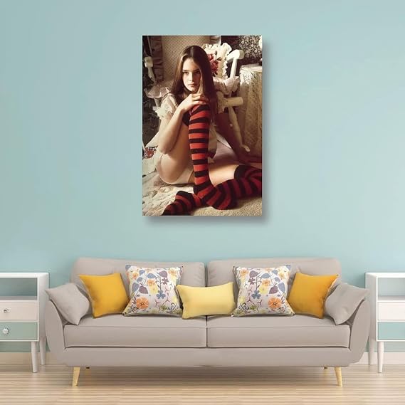 HAOMEI Brooke Shields Sexy Star Poster Painting On Canvas Wall Art Poster Scroll Picture Print Living Room Walls Decor Home Posters 12x18inch(30x45cm)