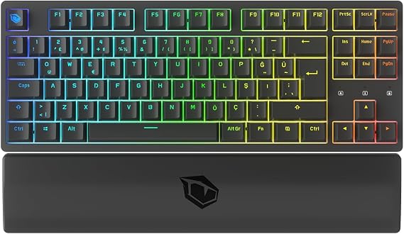 Pusat Rapid Pro TKL Monster Tactile Red Switch 80 M Mechanical RGB Gaming Keyboard with Click Cable (Black)