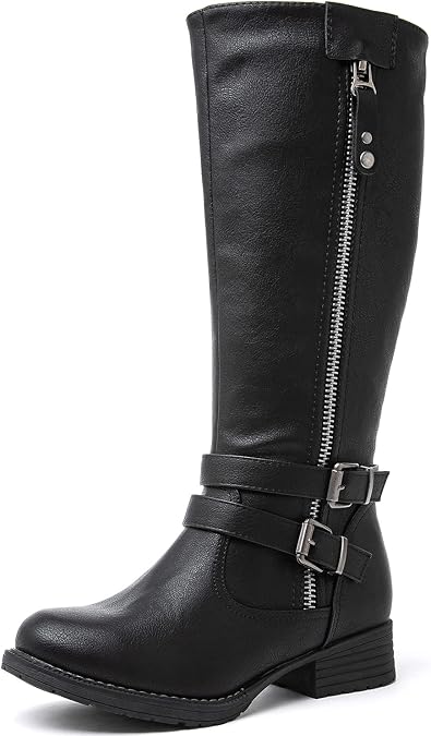 GLOBALWIN Women's Knee High Boots Fashion Comfortable Riding Boots For Women Low Heel