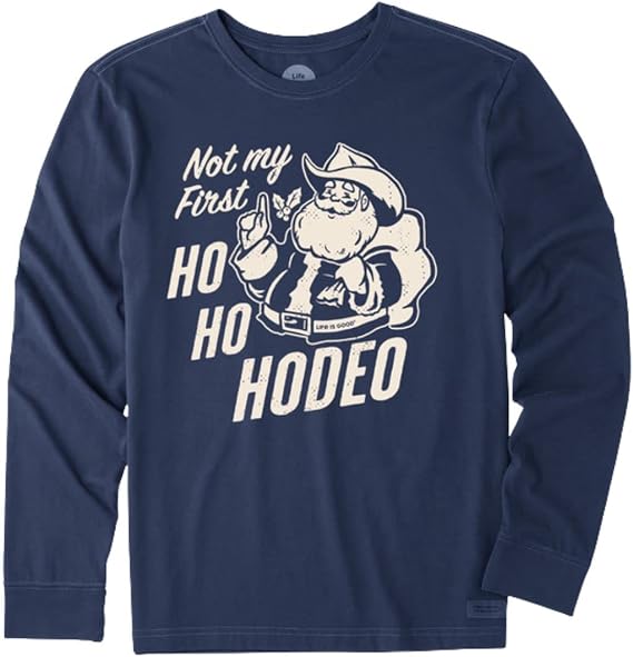 Life is Good Men's Long Sleeve Crusher T-Shirt (NOT My First HOD - Darkest Blue, Small)
