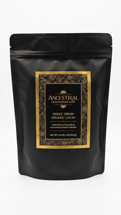 Ancestral Ceremonial Cacao - 1 lb (16 oz) - Sugar Free - Anti Oxidant SuperFood - Ancient Indigenous Drink from the Mayans - For Ceremonies - Vegan - Keto - Hot Cocoa Alternative - By 5o2 (16 oz)