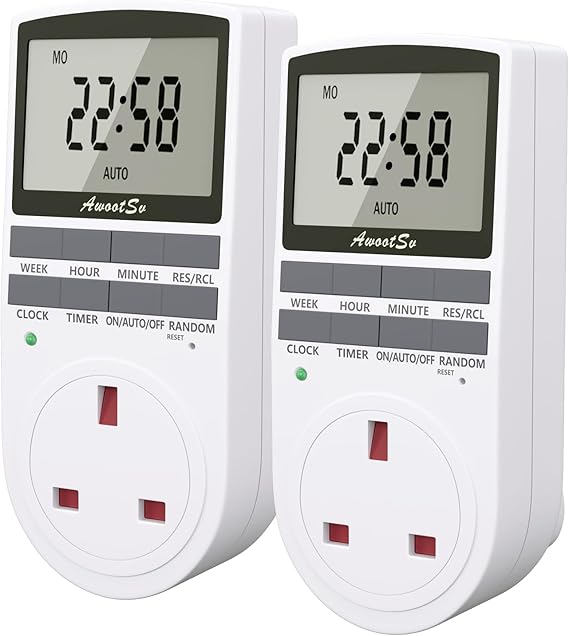Digital Timer Plug Socket Timer Switch 10 On-Off Programs Indoor
