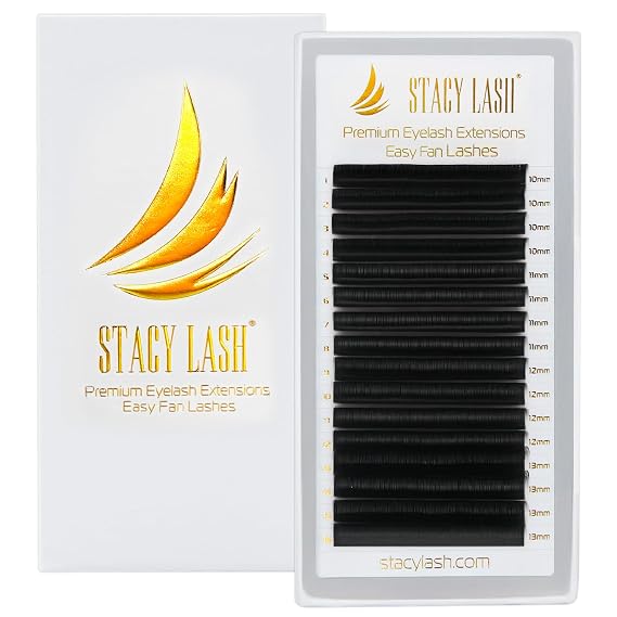 Easy Fan Lash Extensions by STACY LASH | DD Curl Eye Lashes | Easy Fanning Lashes 3D 4D 5D 6D 7D 10D | Volume Set | 16-Rows Lash Tray | Eyelash Extension Supplies for Lash Tech |DD-0.07-MIX 7-15
