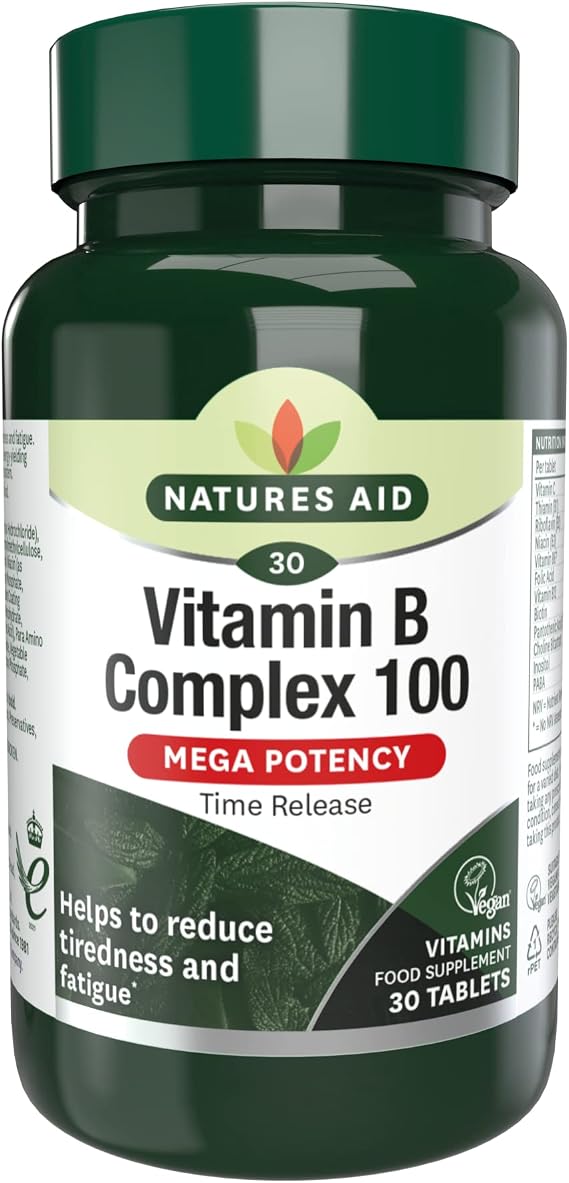 Natures Aid Vitamin B Complex 100 Supplement – 30 Tablets