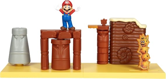 Super Mario 406184 Wüstenland Playset Aksiyon Figürü, Kahverengi