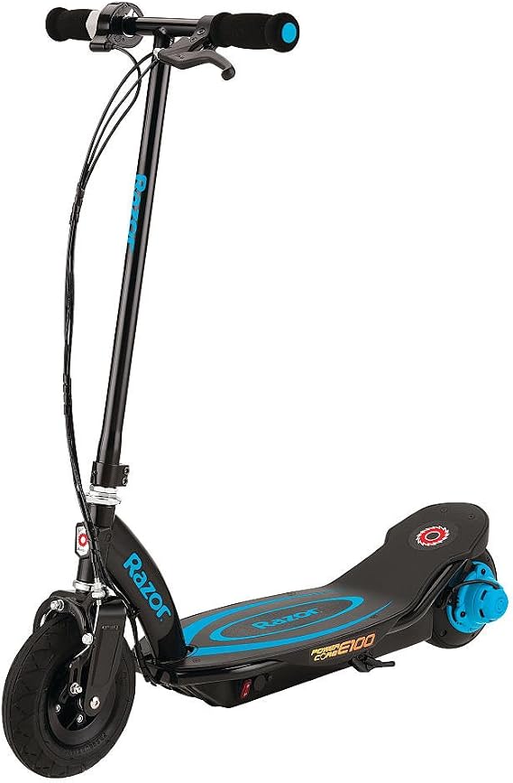 Razor Power Core E100 Electric Scooter - 100w Hub Motor, 8" Air-Filled Tire, Up to 11 mph and 60 min Ride Time, for Kids Ages 8 and Up