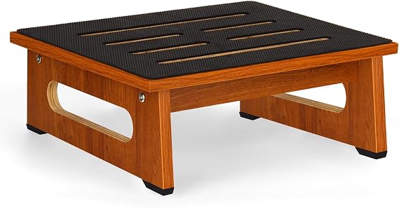 Wooden Step Stool for Adults Seniors with Non-Slip Rubber Feet Step, Heavy Duty Platform Stepping Stools with 450 LBS Capacity for Bedroom Kitchen Bathroom, Bed Steps for High Beds, Bedside Support