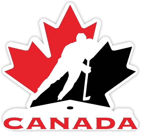 Canada hockey sticker decal 4" x 4"