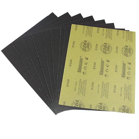 MAXAMN 120 Grit Sandpaper, 10Pcs 9 x 11 Wet Dry Sandpaper Sheets, for Wood