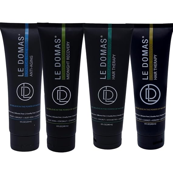 Botanical Hair & Body Care Set Hydrating Face Wash, Midnight Skincare Body Wash, Hair Growth Shampoo and Conditioner, Sulfate Free Formula with Natural Ingredients for All Hair & Skin Types