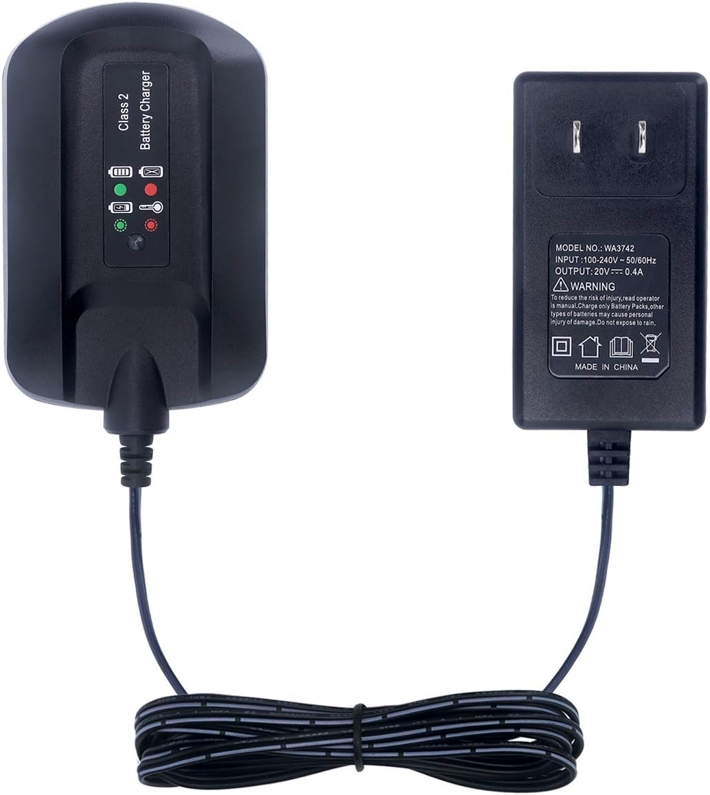 Biswaye WA3742 WA3732 20V Lithium Charger Compatible with Worx 18V20V PowerShare Battery WA3525 WA3520 WA3512 WA3512.1 WA3575 WA3578