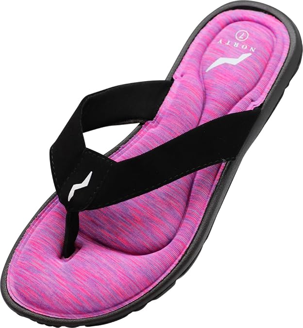 NORTY Women's Memory Foam Flip Flops, Slides & Sandals, Runs 1 Size Small