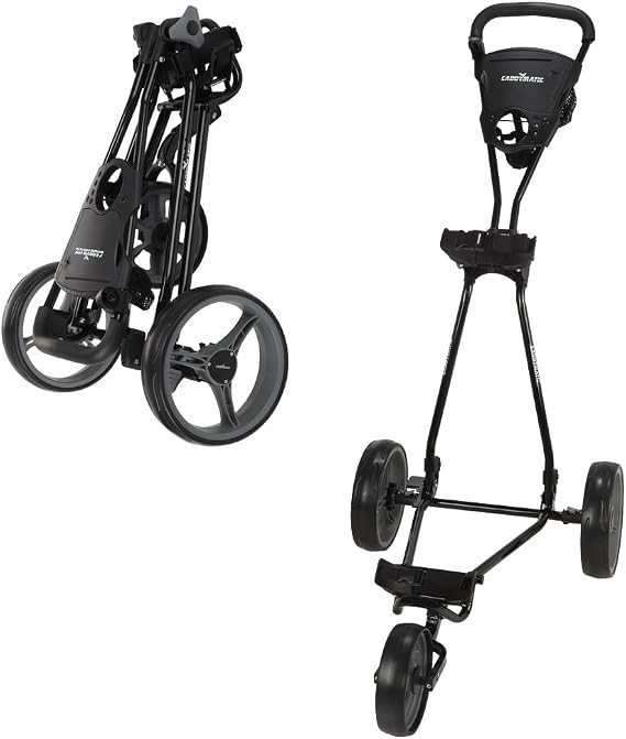Golf Continental 3 Wheel Folding Golf Push/Pull Cart Black