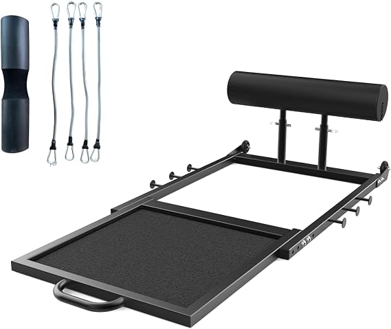 Hip Thrust Machine with Adjustable Resistance Glute Workout Equipment for Home Gym, Deep Squat & Multipurpose Glute Trainer Bench for Booty & Core Strength Training