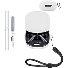 Silicone Protective Case for Anker Soundcore Liberty 5 Earbuds - Durable and Eco-Friendly Bluetooth Earphone Cover with ClearKit & KeyChain & lanyard,White