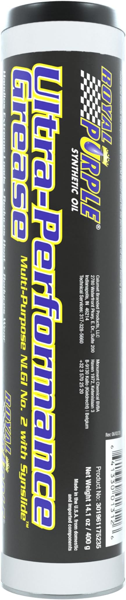 Royal Purple Ultra-Performance Synthetic Grease, 14.5 oz Tube (UBP2-T) for Bearings, U-Joints & General-Purpose Use
