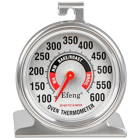 Efeng Large Dial Oven Thermometer for Gas & Electric Oven,Grill Cooking Safety Leave-in- NSF accurately Easy-to-Read Clearly Large Number Shows temperatures for Meat,Grilling or Cake Cooking Oven