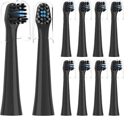 Replacement Toothbrush Heads Compatible with Colgate hum- 10 Pack Replacement Head Fits Colgate Hum Connected Smart Battery Electric Toothbrush, Black
