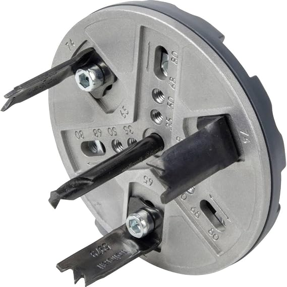 wolfcraft Adjustable Hole Saw, Ø 35-80 mm for Drywall and Wood