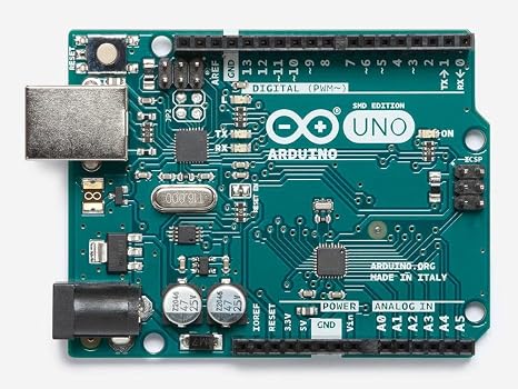 Arduino Uno Rev3 SMD [A000073] Microcontroller Board - ATmega328P, 16MHz, 32KB Flash, USB & PWM Support, Ideal for DIY Projects, STEM Learning, Robotics, and Prototyping