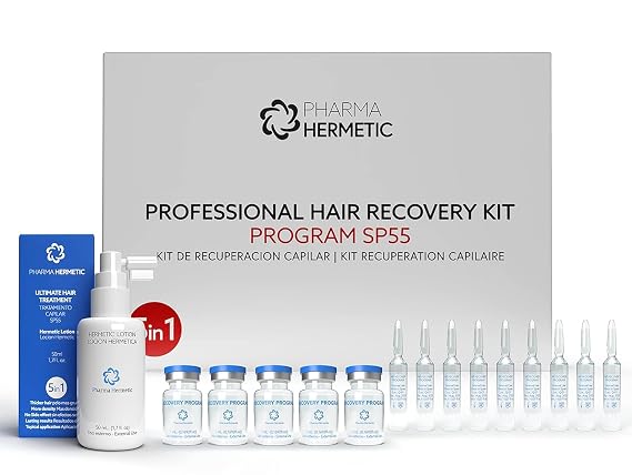 Pharma Hermetic SP55 Hair Growth Treatment - Repairs and Strengthens Brittle Hair - 7 Week Treatment for Men and Women's Hair Loss