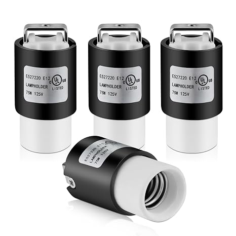 E12 Socket,Ceramic Candelabra Socket E12 Bulb Lamp Holder, Screw Fixing Incandescent LED Light Bulb Holder