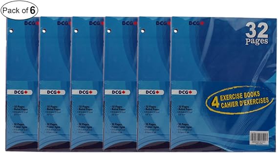 4 Exercise Books (Pack of 6)