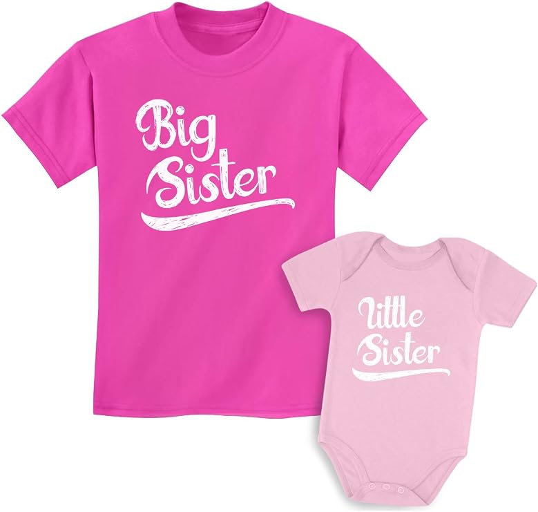 Tstars Big Sister Little Sister Matching Outfits Baby Announcement Sibling Shirts Set