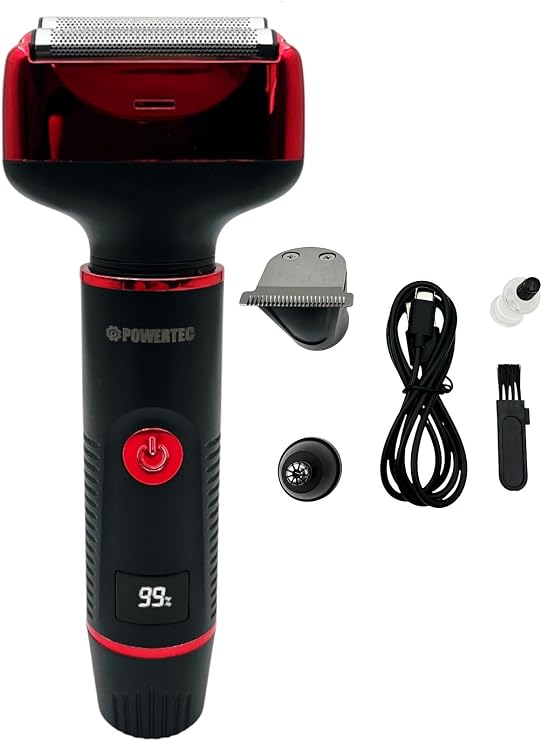 POWERTEC TR-275 3/1 Profesyonel Günlük Sakal Tıraş Makinesi Kulak Temizleme Burun Kılı Erkek Bakım Kit