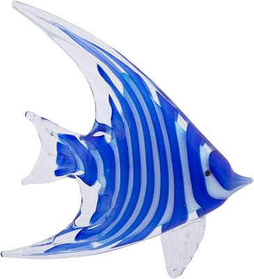 Beachcombers SS-BCS-04774 Angel Fish Glass Art, Blue