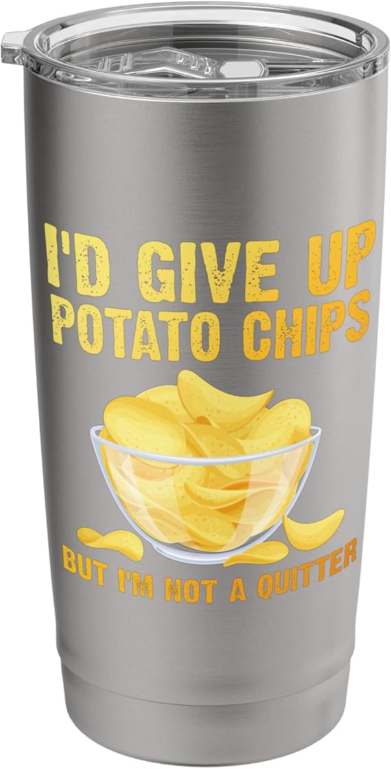 Funny Potato Chips Art For Men Women Kids Bag Of Chips Lover Stainless Steel Insulated Tumbler