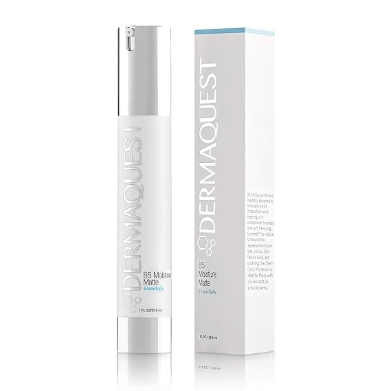 DermaQuest Essential B5 Moisture Matte - Face Moisturizer for Oily & Acne Prone Skin - 5% Hyaluronic Acid Women & Mens Moisturizer - Reduces Oil & Shine Instantly (1oz)
