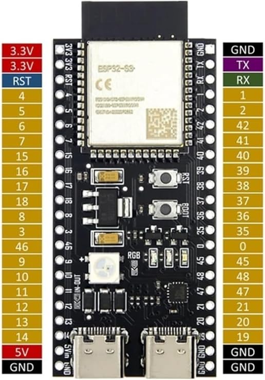 ESP32-S3-DevKitC-1 N16R8 WiFi ve Bluetooth Geliştirme Kartı (LEHİMLİ)