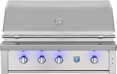 American Made Grills Estate 42-Inch Built-in Grill with Infrared Searing Burner and Rotisserie Kit, Natural Gas EST42-NG