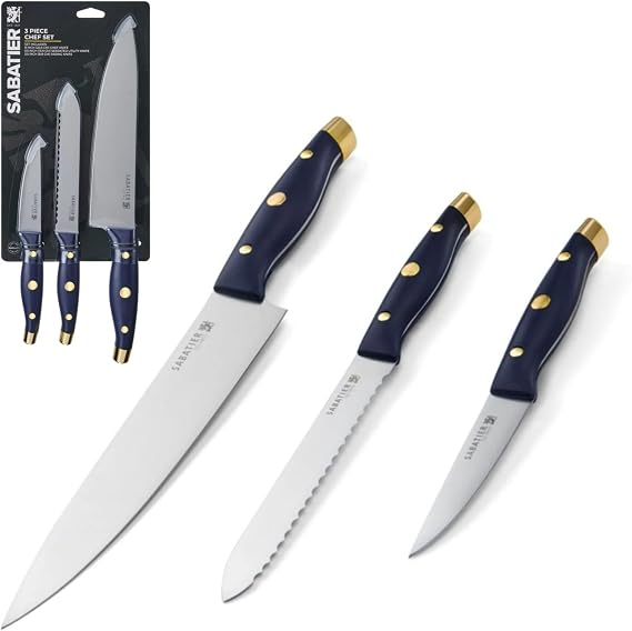Sabatier 3-Piece Chef Set - Navy, Set of 3