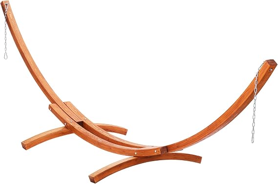 VEVOR Wooden Hammock Stand, 475 lbs Capacity Universal 2 Person Hammock Frame Fits 9-13 ft Hammocks, Larch Wood Arc Adjustable Stand for Hammock with Chain and Carabiner, for Outdoor and Indoor