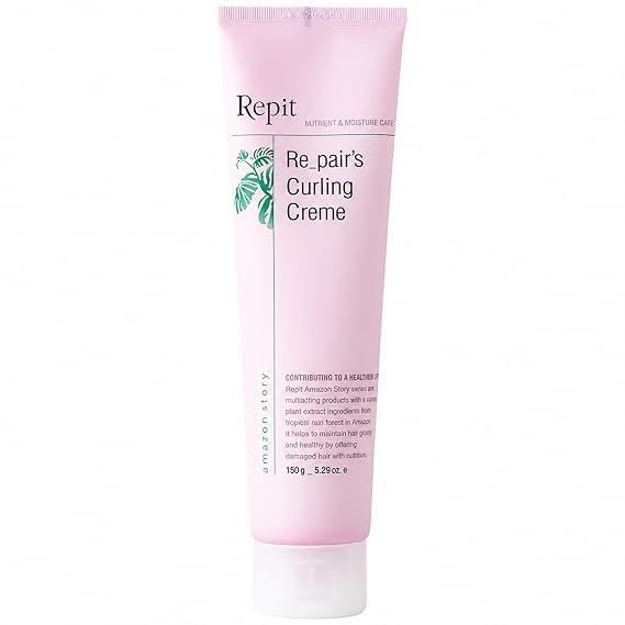 Repit Repairs Curling Creme | Korean Curl Defining Cream | Leave-In Hair Essence Treatment for Wavy, Curly Hair | RepitUSA