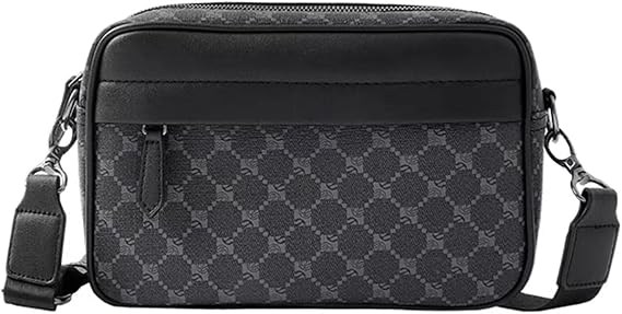 Small Shoulder Bag for Men Multi Pocket CrossBody Bags Messenger Shoulder Bag Waterproof and Lightweight Shoulder Bag for Daily Use at Work and Travel (Black)