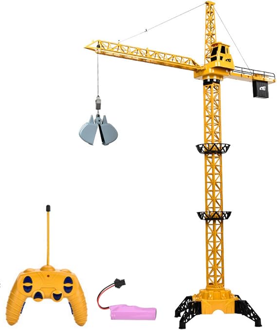 Giffy / Oyuncak 128 Cm Dev Boy Uzaktan Kumandalı Tam Otomatik Gövdesi ve Halatı Hareketli Şarjlı Kule Vinç