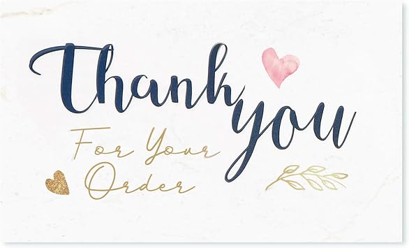 120 Thank You For Your Order Cards 3.5 x 2 Inches, Modern Simple Design Customer Appreciation Note for Small Business Owner, Online, Retail Store, Handmade Goods, Package Inserts Pattern2