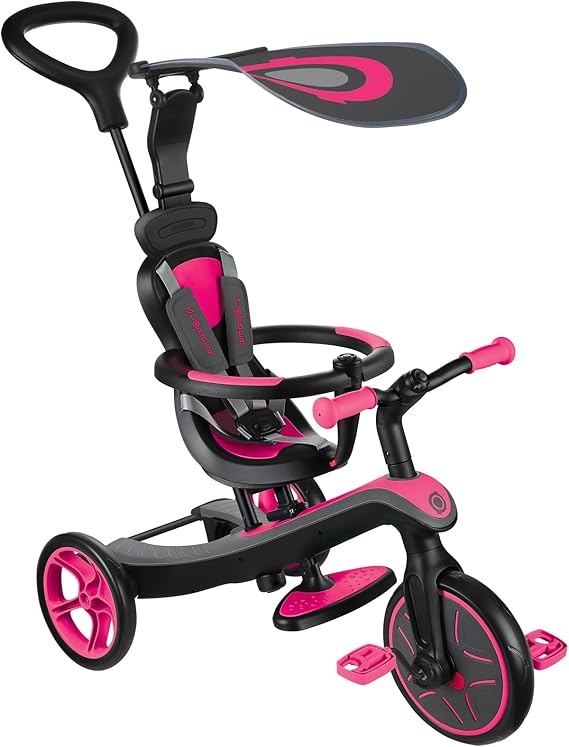 Globber 4 in 1 Trike Explorer - Transforms into a Balance Bike, for 1, 2 or 3 Year Olds, 4 Modes from Assisted Tricycle to Balance Bike Mode, Outdoor Ride on Toy for Boys and Girls