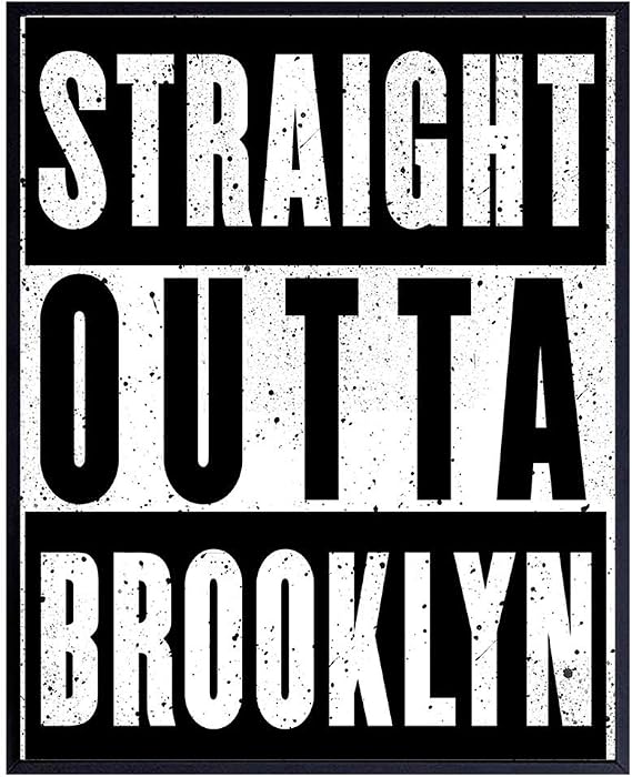 Brooklyn Urban Wall Decor Picture - Contemporary Modern Street Art 8x10 Poster Print - Home Decoration for Apartment, Office, Living Room, Bedroom, Bathroom, Gift for New York, NY, NYC Fan, New Yorker