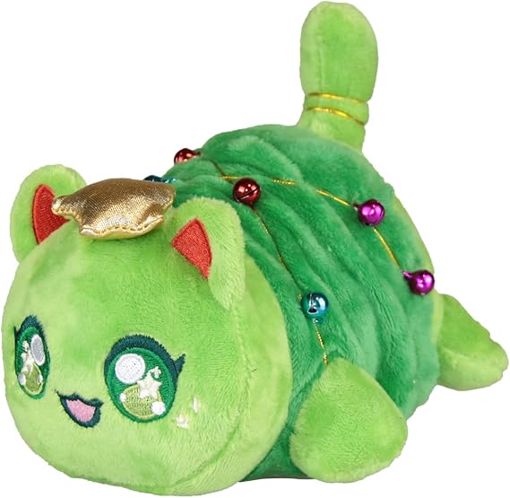 Jingle Bell Deer Mee-Meow Cat Stuffed Animal Plush, Cat Food Plushies, Cute Anime Cartoon Stuffed Animal Figure Toy Plush Pillow Gift for Kids and Festival Gift