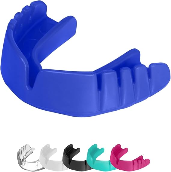 OPRO Youth Snap-Fit Mouth Guard, Instant Fit (Electric Blue)