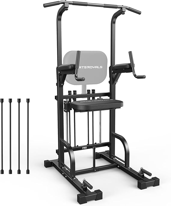 SPORTSROYALS Free Standing Pull Up Bar, Power Tower for Home Gym Training | Sturdy Free Standing Workout Station for Pull-Ups, Dips, Leg Raises -Body Home Gym Strength Training