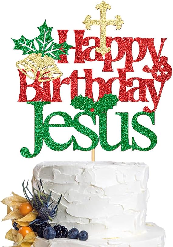 Happy Birthday Jesus Cake Toppers-Jesus Birthday Cake Decorations